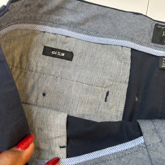 J.Crew Men's Navy Chino Pants 484 Slim Fit Size 34W/30L - Picture 9 of 11